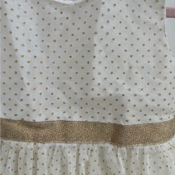 NWOT Just One You Carter’s 2T White & Gold Polka Dot Girls Tank Top Dress - Picture 2 of 4